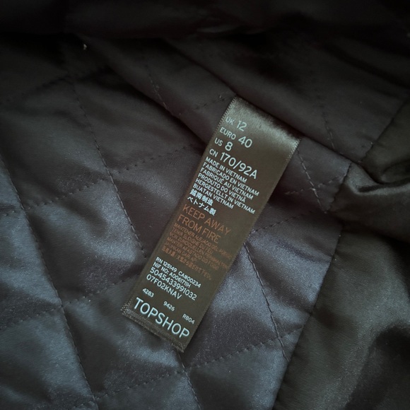 LAST CHANCE Topshop Navy Blue Coat - Picture 6 of 6